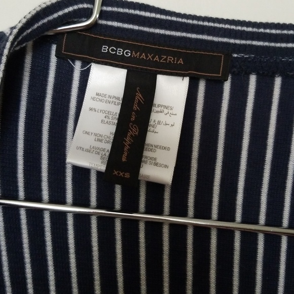BCBGmaxazria Open Front Blue Striped Cardigan - Picture 2 of 2